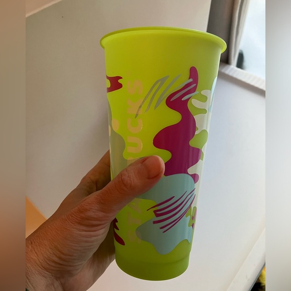 Starbucks 2021 Spring 16 oz. tumbler Easter rabbit sparkle floral & green cup - Picture 8 of 9